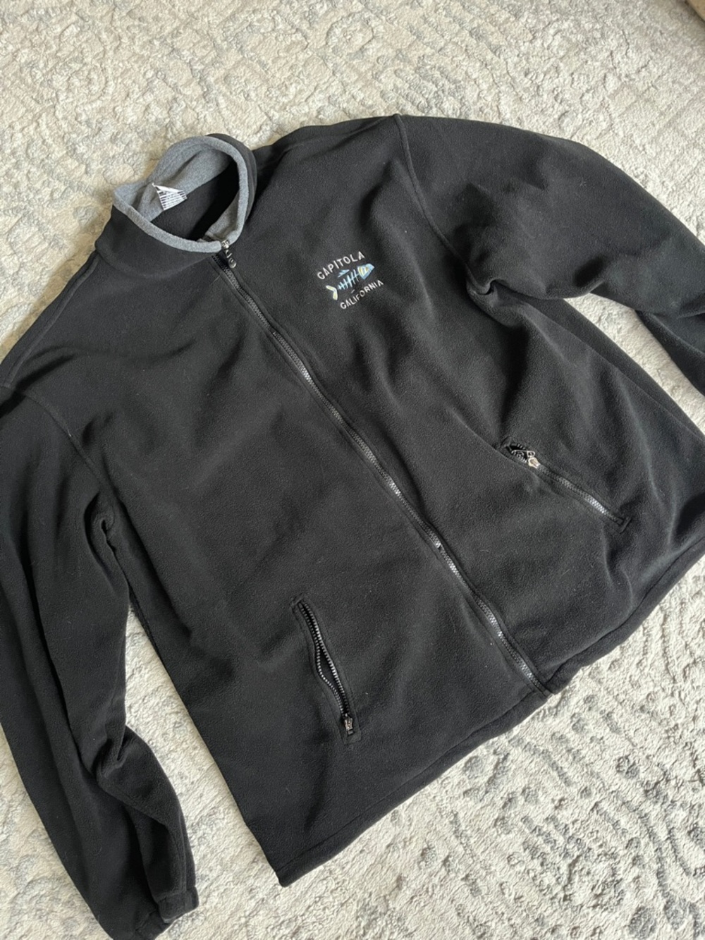 Men's Black Full-Zip Fleece Jacket 2XL XXL